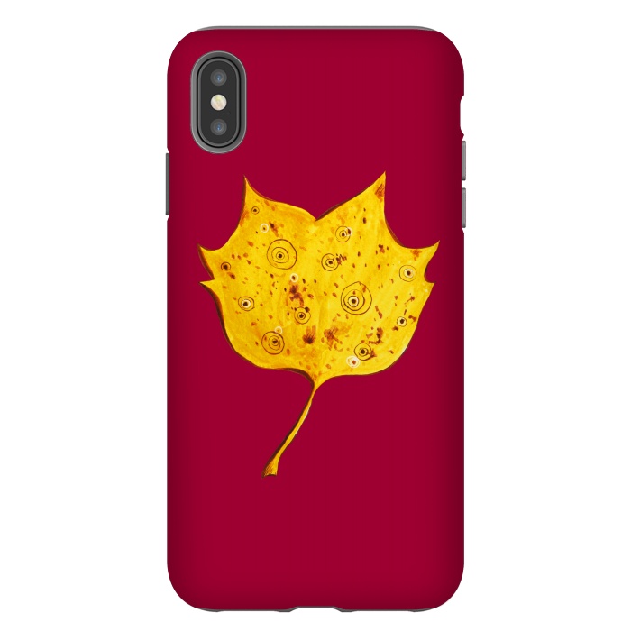 iPhone Xs Max StrongFit Fancy Yellow Autumn Leaf by Boriana Giormova