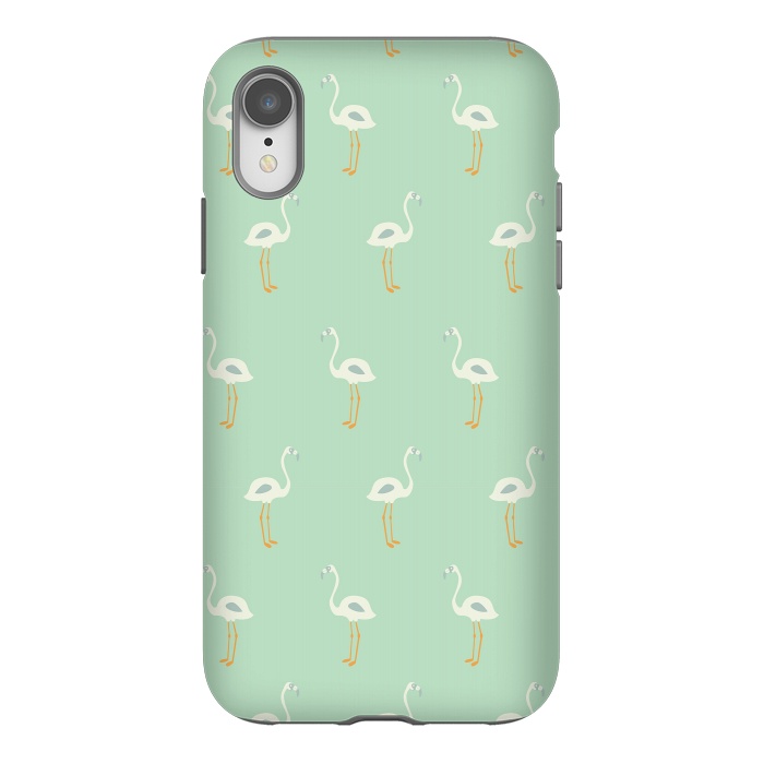 iPhone Xr StrongFit Flamingo Mint Pattern 005 by Jelena Obradovic