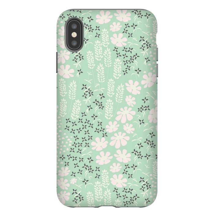 iPhone Xs Max StrongFit Floral Mint Pattern 013 by Jelena Obradovic