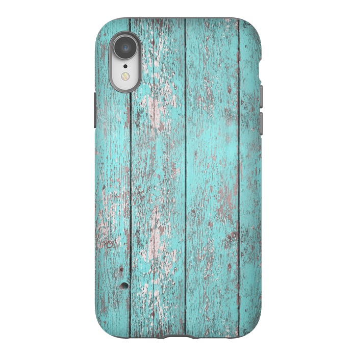 iPhone Xr StrongFit Old Board Wall With Flaked Paint by Andrea Haase