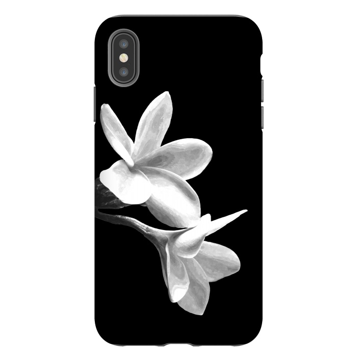 iPhone Xs Max StrongFit White Flowers Black Background by Alemi
