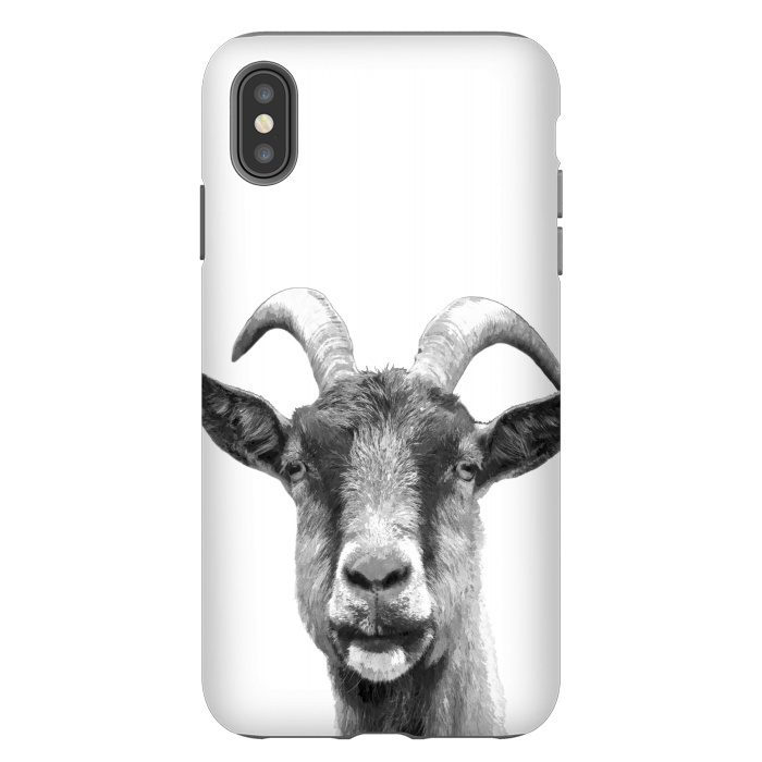 iPhone Xs Max StrongFit Black and White Goat Portrait by Alemi