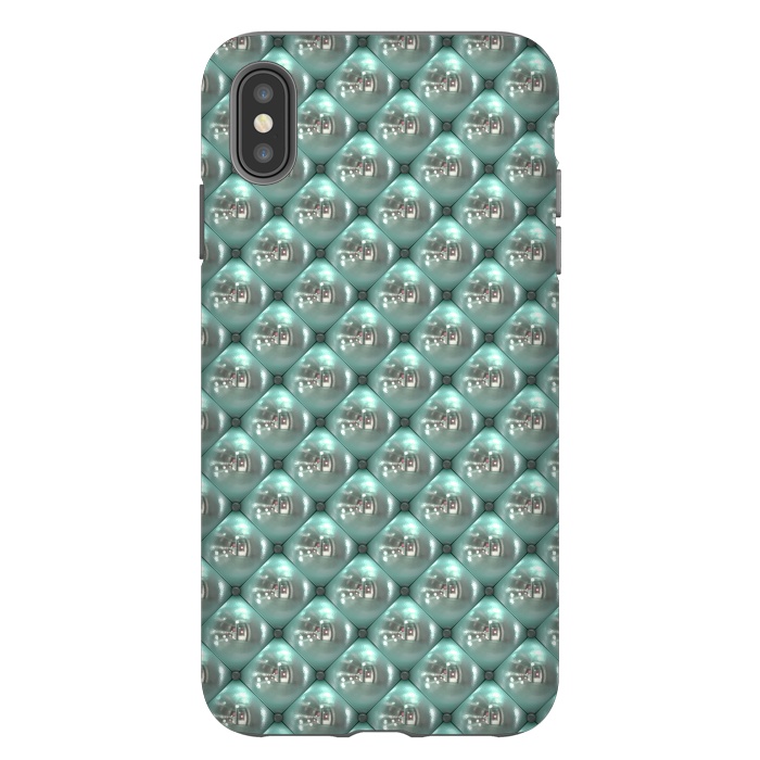 iPhone Xs Max StrongFit Shiny Turquoise Pearls 2 by Andrea Haase