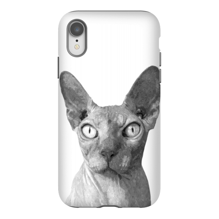 iPhone Xr StrongFit Black and White Sphynx by Alemi