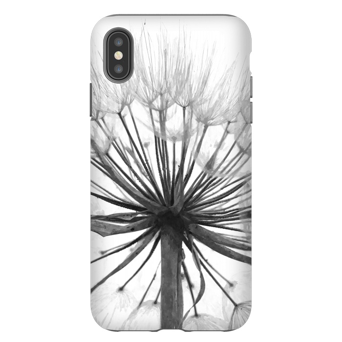 iPhone Xs Max StrongFit Black and White Dandelion by Alemi