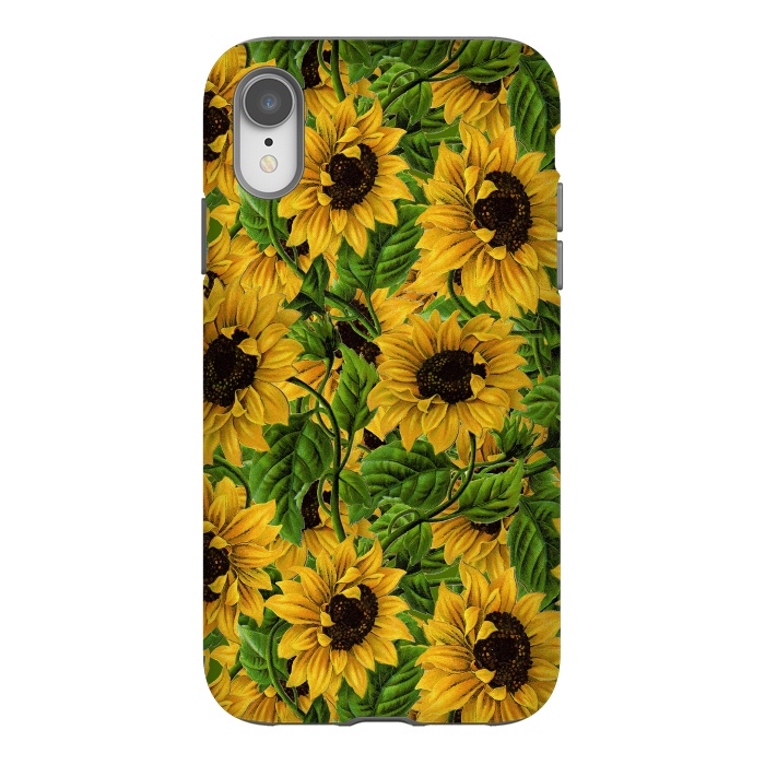 iPhone Xr StrongFit Vintage Sunflower Pattern by  Utart