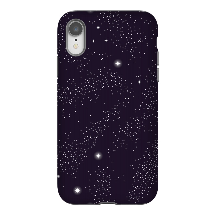 iPhone Xr StrongFit Universe with planets and stars seamless pattern, cosmos starry night sky 005 by Jelena Obradovic