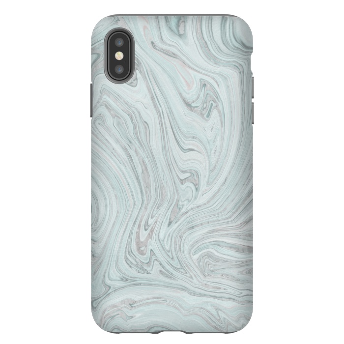iPhone Xs Max StrongFit Teal Grey Soft Pastel Marble by Andrea Haase