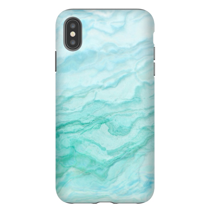 iPhone Xs Max StrongFit Teal and Turquoise Marble Ink by  Utart