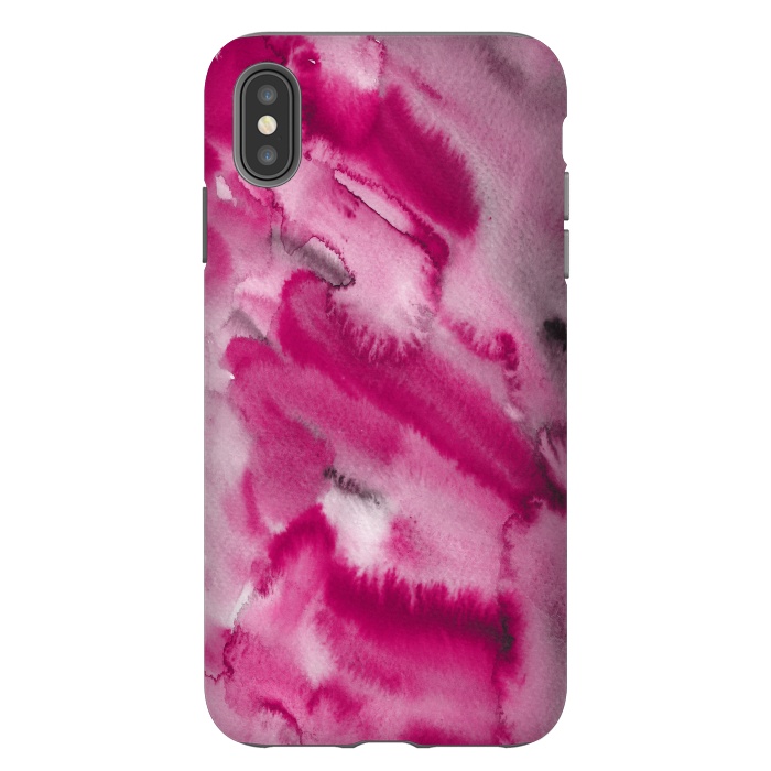 iPhone Xs Max StrongFit Pink and Grey Ink Marble Texture  by  Utart