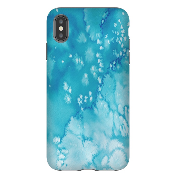 iPhone Xs Max StrongFit Blue Watercolor Ink Texture by  Utart
