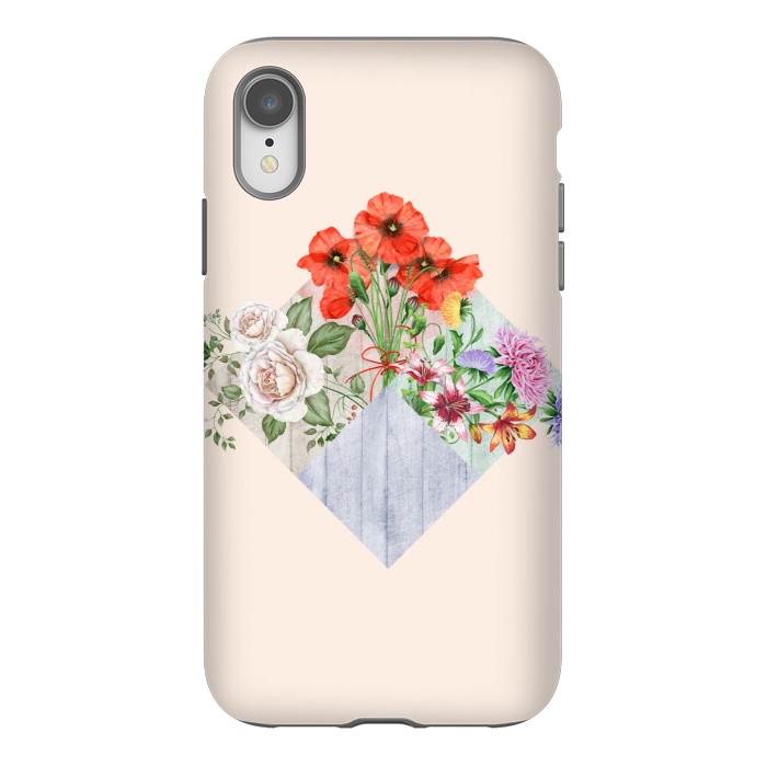 iPhone Xr StrongFit Floral Blocks by Creativeaxle