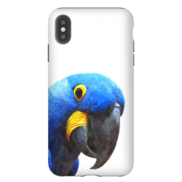 iPhone Xs Max StrongFit Blue Parrot Portrait by Alemi