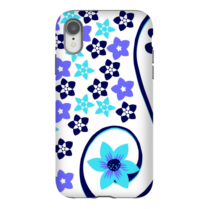 iPhone Xr StrongFit blue floral pattern 2 by MALLIKA
