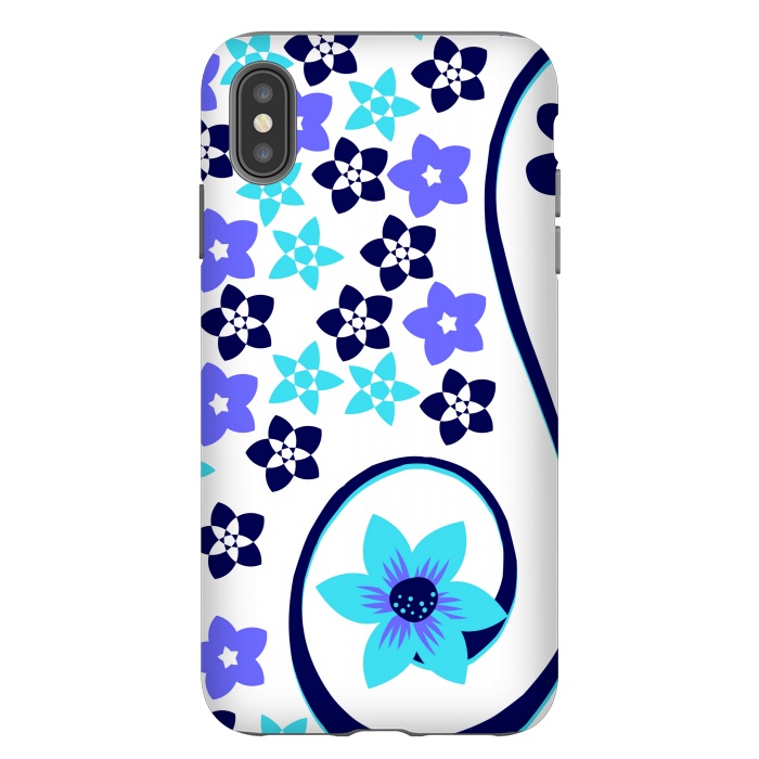 iPhone Xs Max StrongFit blue floral pattern 2 by MALLIKA