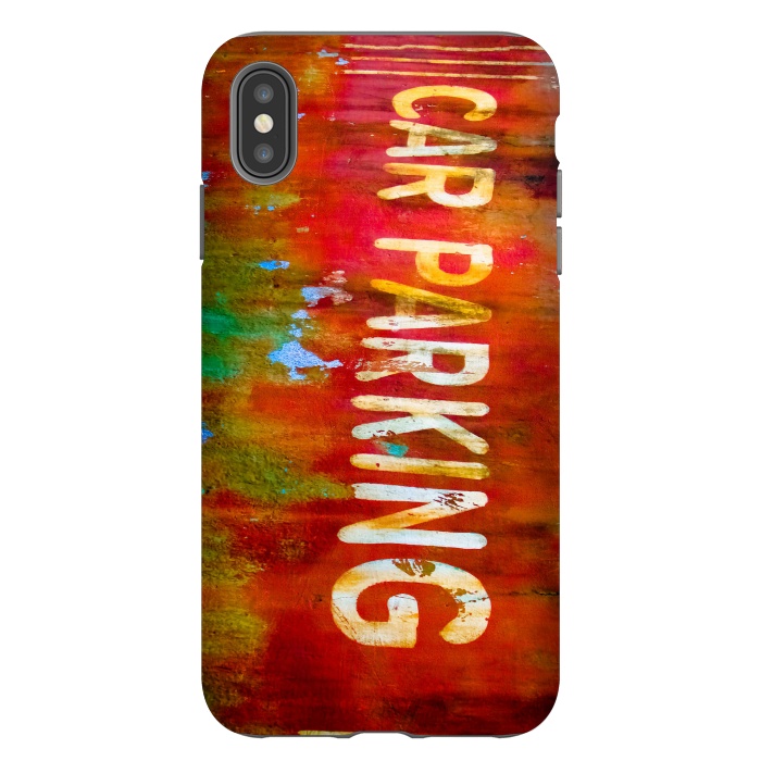iPhone Xs Max StrongFit Grunge Spray Paint Car Parking Sign by Andrea Haase