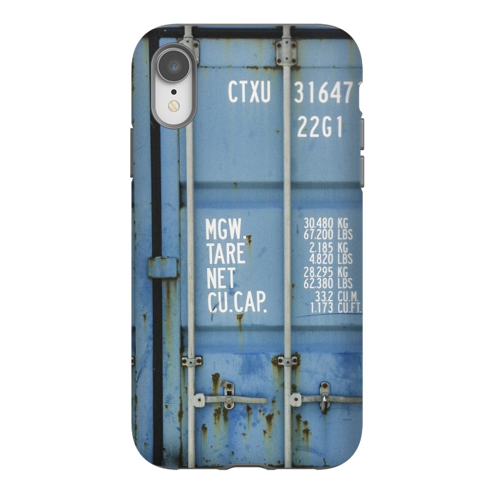 iPhone Xr StrongFit Shipping Containter With Stencil Text by Andrea Haase