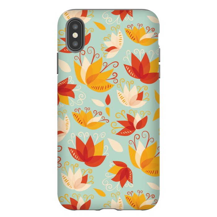 iPhone Xs Max StrongFit Whimsical Abstract Colorful Lily Floral Pattern by Boriana Giormova