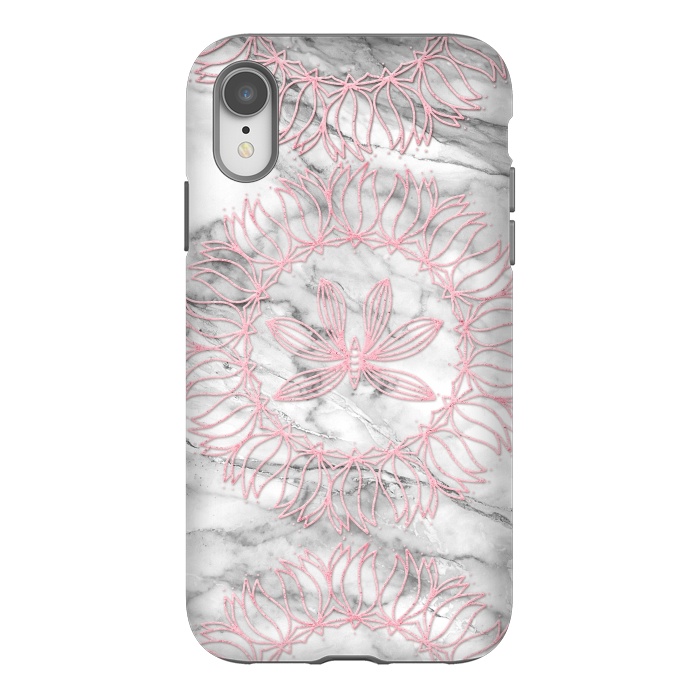 iPhone Xr StrongFit Pink Glitter Mandala on Marble by  Utart
