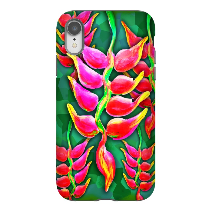 iPhone Xr StrongFit Exotic Flowers Heliconia Pendula Bright Red  by BluedarkArt