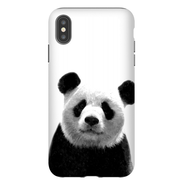 iPhone Xs Max StrongFit Black and White Panda Portrait by Alemi