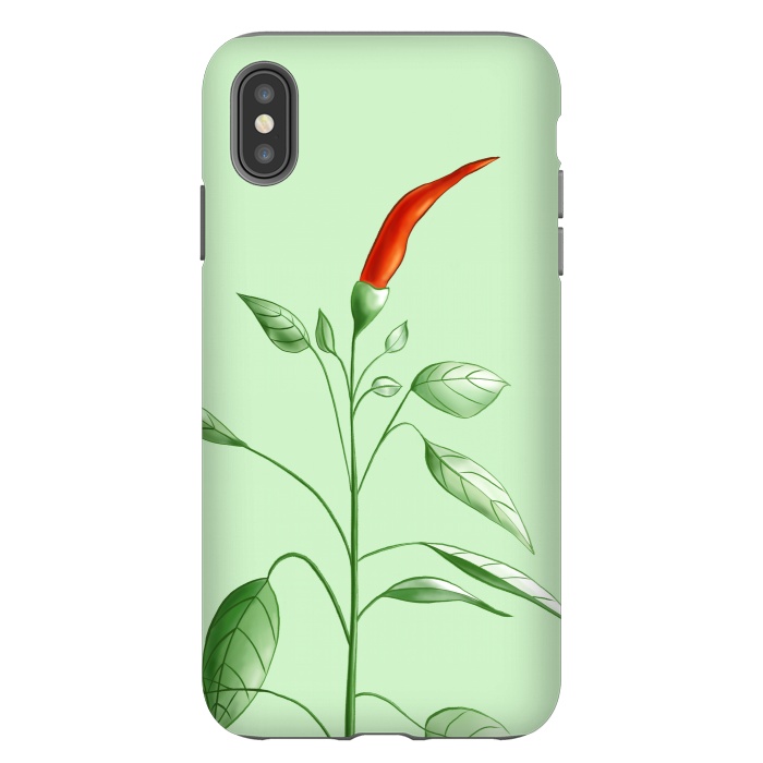 iPhone Xs Max StrongFit Hot Chili Pepper Plant Botanical Illustration by Boriana Giormova