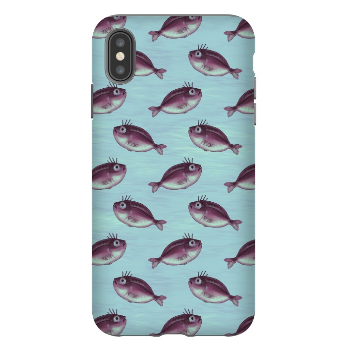 iPhone Xs Max StrongFit Funny Fish With Fancy Eyelashes Pattern by Boriana Giormova