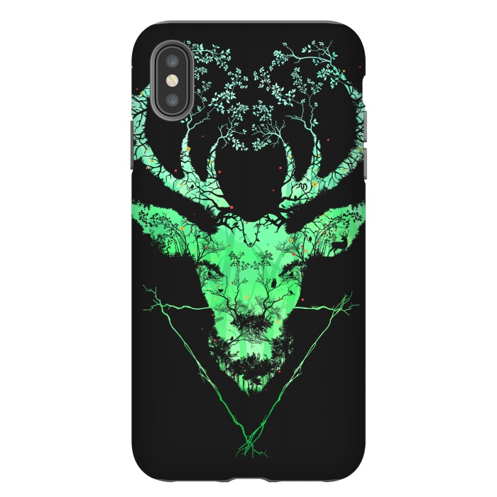 iPhone Xs Max StrongFit Dark Forest Deer by Sitchko