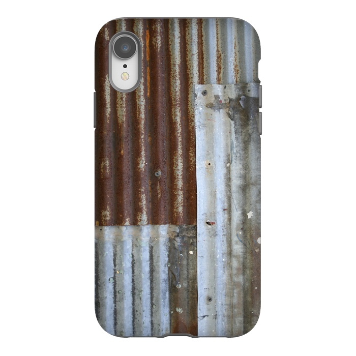iPhone Xr StrongFit Rusty Corrugated Metal Patches 2 by Andrea Haase