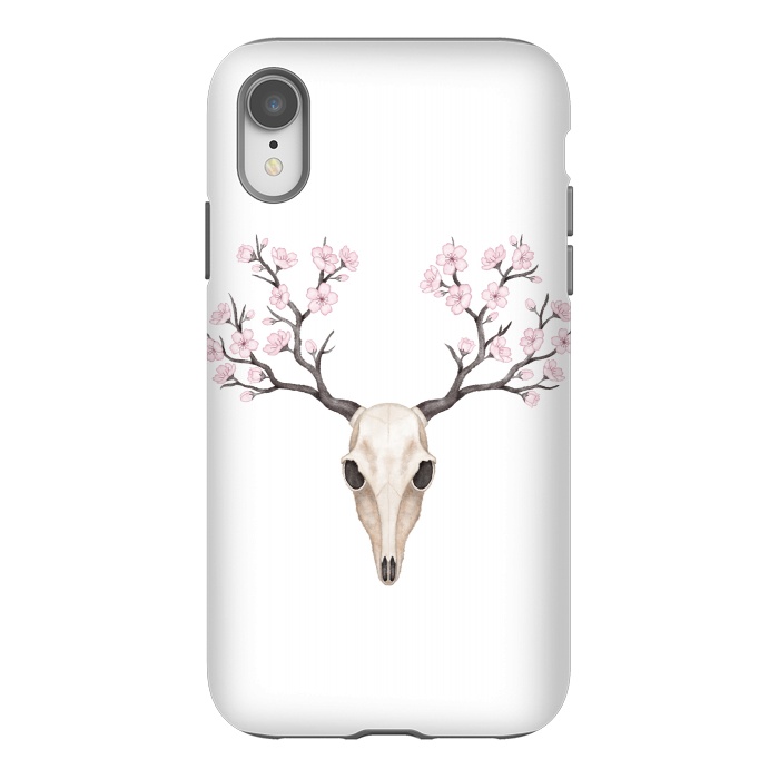 iPhone Xr StrongFit Blooming deer skull by Laura Nagel