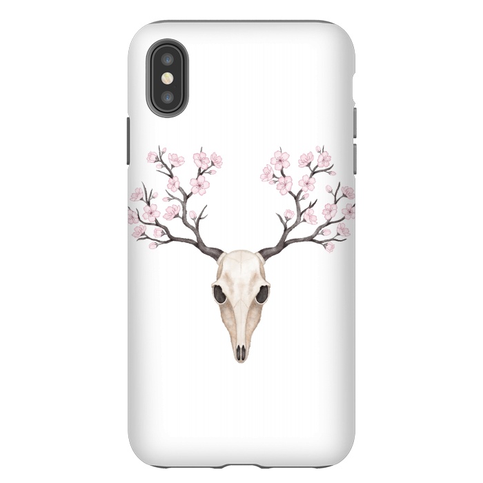 iPhone Xs Max StrongFit Blooming deer skull by Laura Nagel