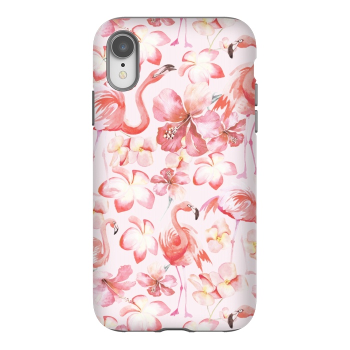 iPhone Xr StrongFit Pink Flamingo Aloha Dance by  Utart