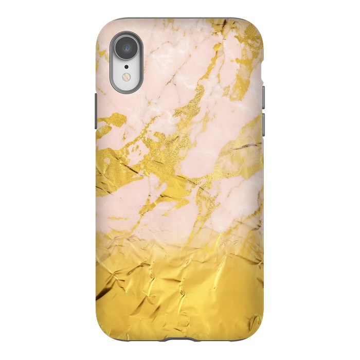 iPhone Xr StrongFit Gold Foil and Pink Marble Glamour by  Utart