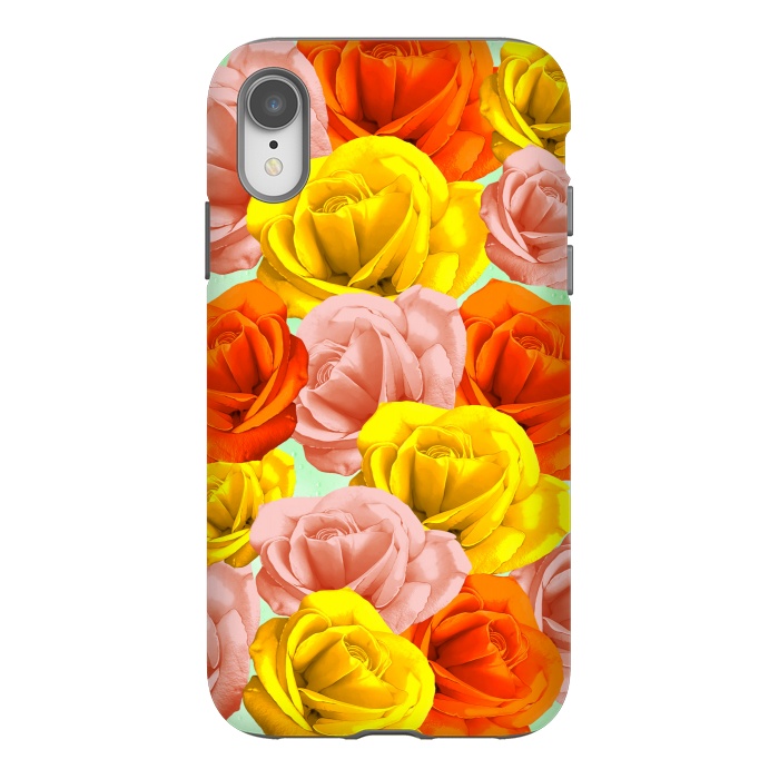 iPhone Xr StrongFit Roses Pastel Colors Floral Collage by BluedarkArt