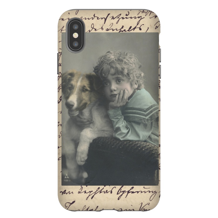 iPhone Xs Max StrongFit Vintage Boy With Dog by Andrea Haase