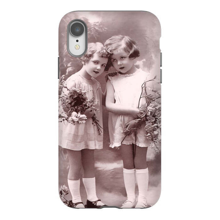 iPhone Xr StrongFit Cute Retro Girls With Flowers by Andrea Haase