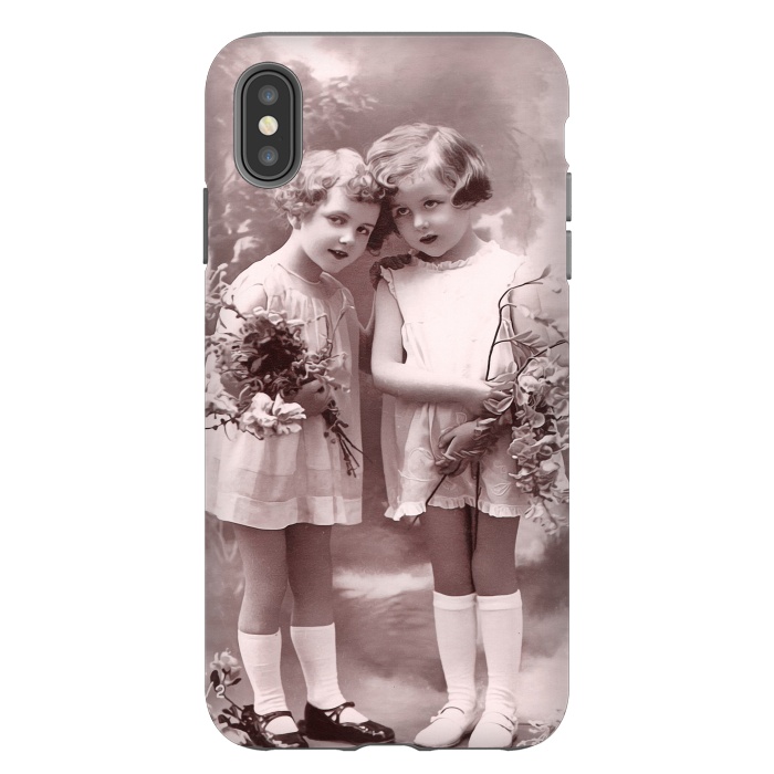 iPhone Xs Max StrongFit Cute Retro Girls With Flowers by Andrea Haase