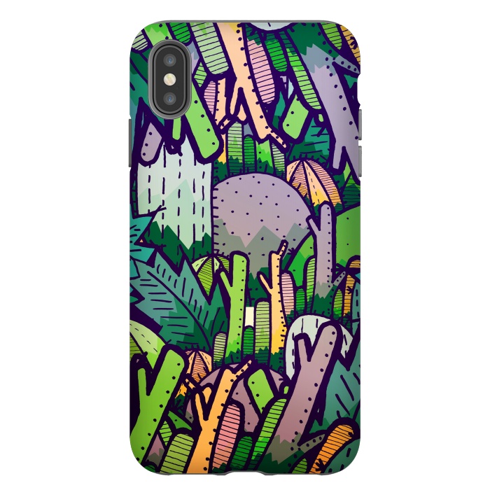 iPhone Xs Max StrongFit Jungle Cactus by Steve Wade (Swade)
