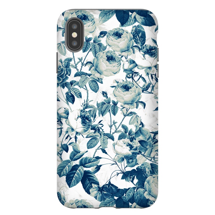 iPhone Xs Max StrongFit Blue Vintage Rose Pattern  by  Utart