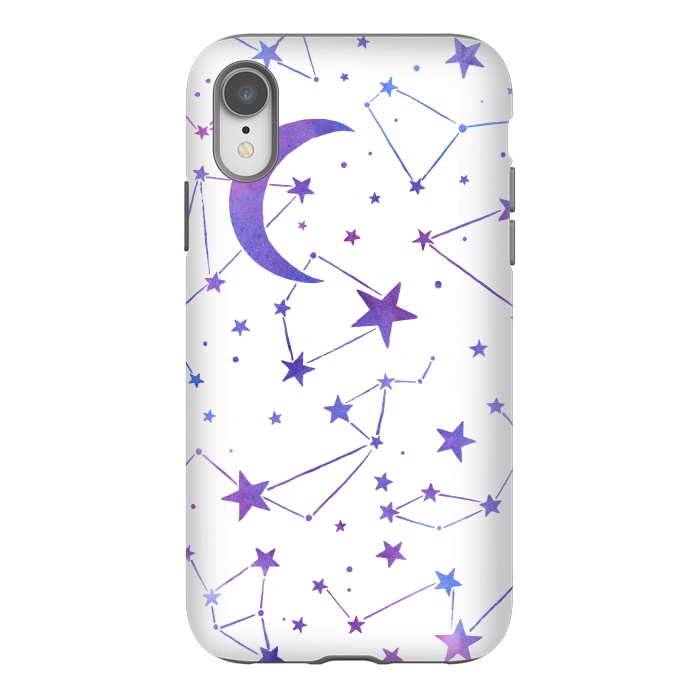 iPhone Xr StrongFit Watercolor Star And Moon Constellations by Becky Starsmore