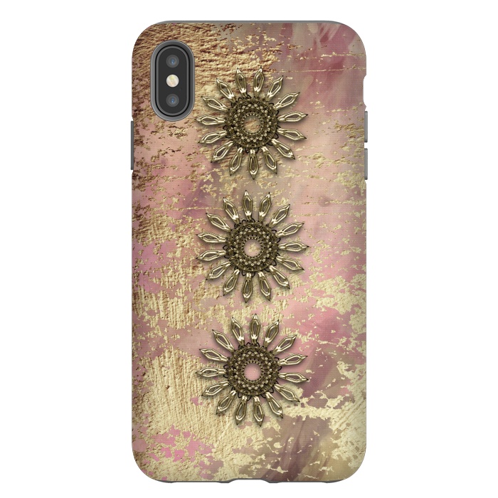 iPhone Xs Max StrongFit Golden Embellishments On Pink And Gold by Andrea Haase