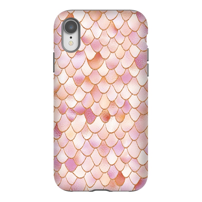 iPhone Xr StrongFit Wonky Rose Gold Mermaid Scales by  Utart