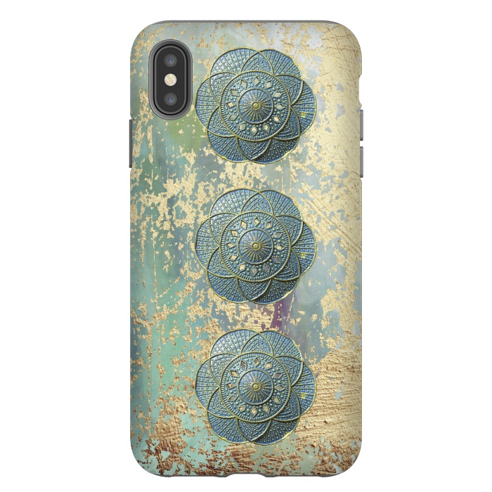 iPhone Xs Max StrongFit Precious Embellishment On Gold And Teal by Andrea Haase