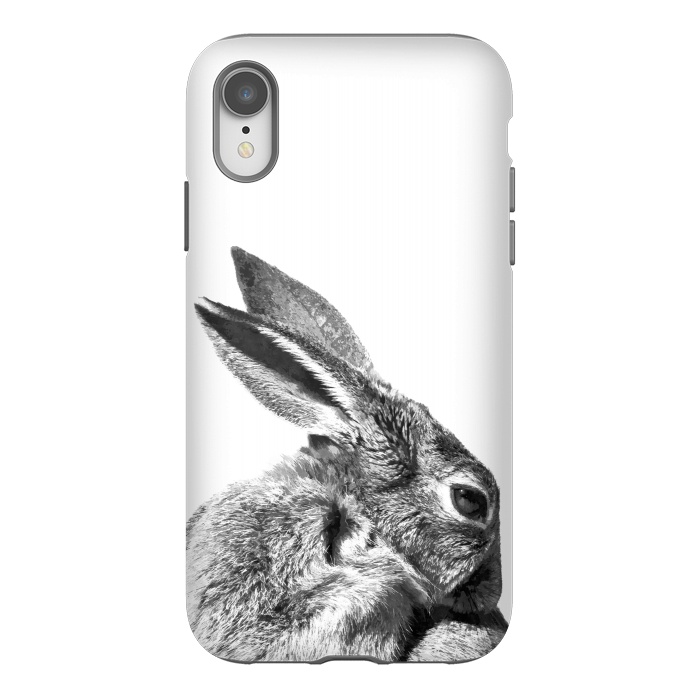 iPhone Xr StrongFit Black and White Rabbit by Alemi