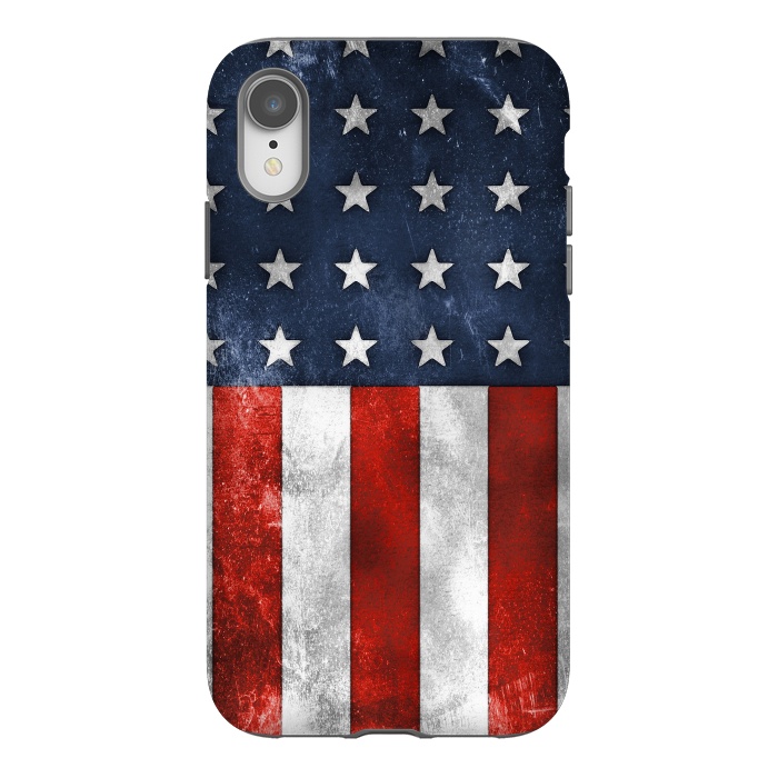 iPhone Xr StrongFit Grunge Style American Flag by Andrea Haase