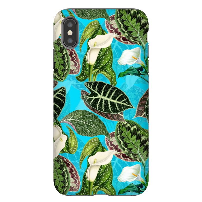 iPhone Xs Max StrongFit Fresh tropical Flowers and Leaves Pattern by  Utart