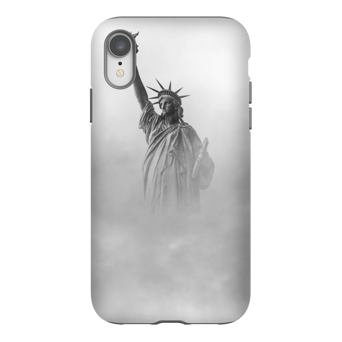 iPhone Xr StrongFit Statue Of Liberty Black And White by Andrea Haase