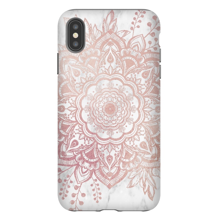 iPhone Xs Max StrongFit Queen Starring of Mandala-White Marble by ''CVogiatzi.