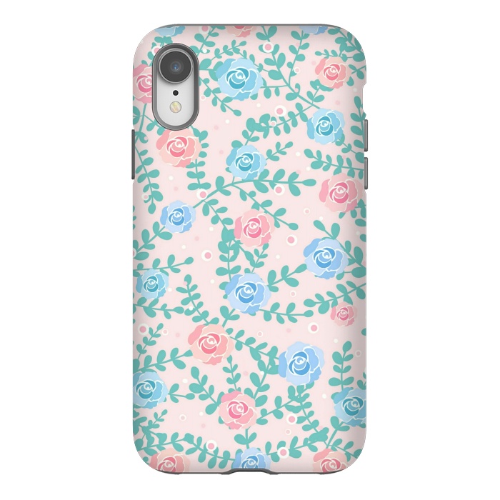 iPhone Xr StrongFit Pink blue roses by Jms