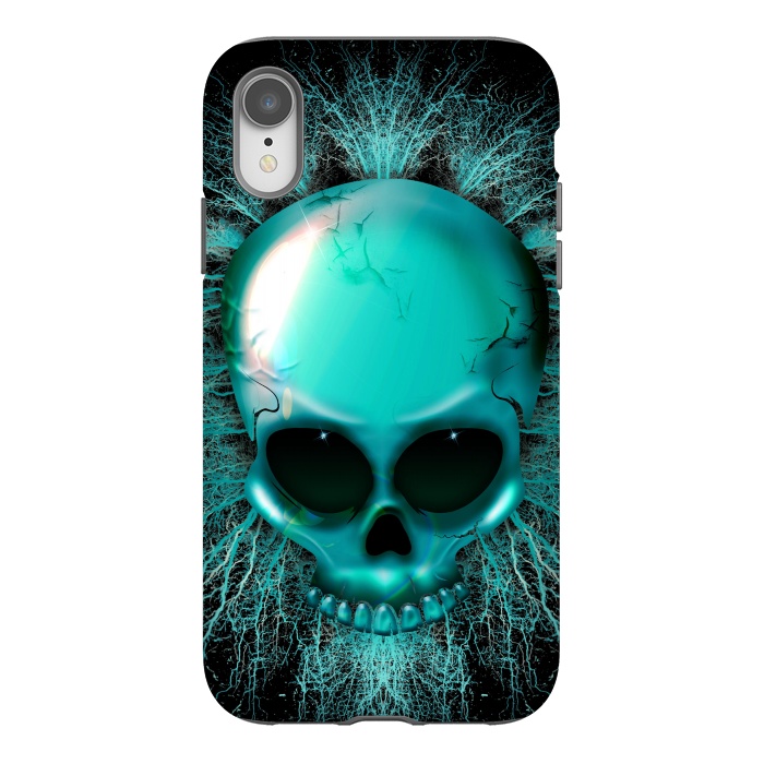 iPhone Xr StrongFit Ghost Skull Hologram by BluedarkArt